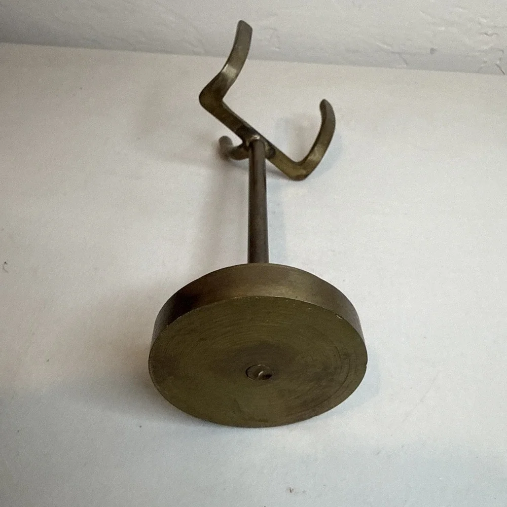 Vintage Brass Pocket Watch Stand T-Bar Jewelry Tree Ring Holder Display Rack